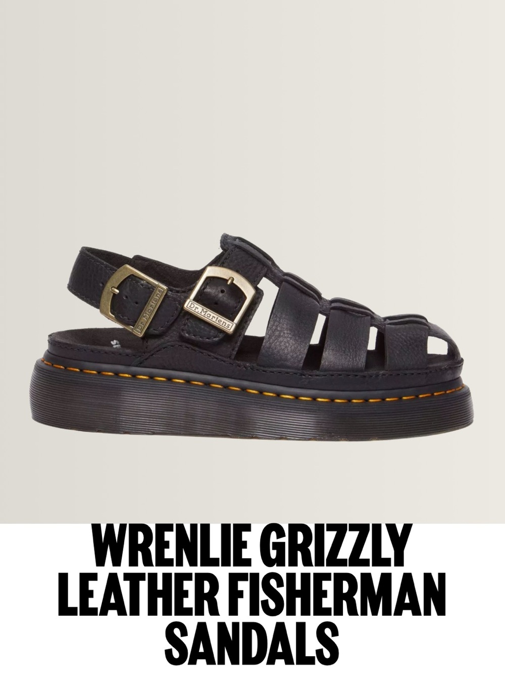 Dr Martens WRENLIE GRIZZLY LEATHER FISHERMAN SANDALS US SZ 9